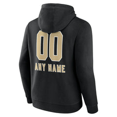 New Orleans Saints Personalized Name & Number Team Wordmark Pullover Hoodie - Black Hoodies