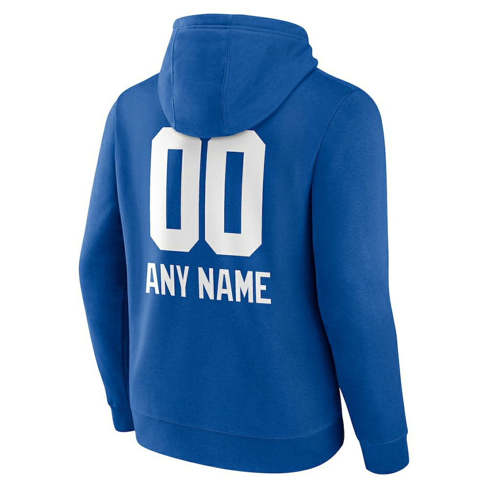 New York Giants Personalized Name & Number Team Wordmark Pullover Hoodie - Royal Hoodies