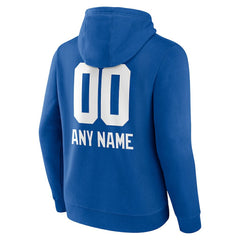 New York Giants Personalized Name & Number Team Wordmark Pullover Hoodie - Royal Hoodies