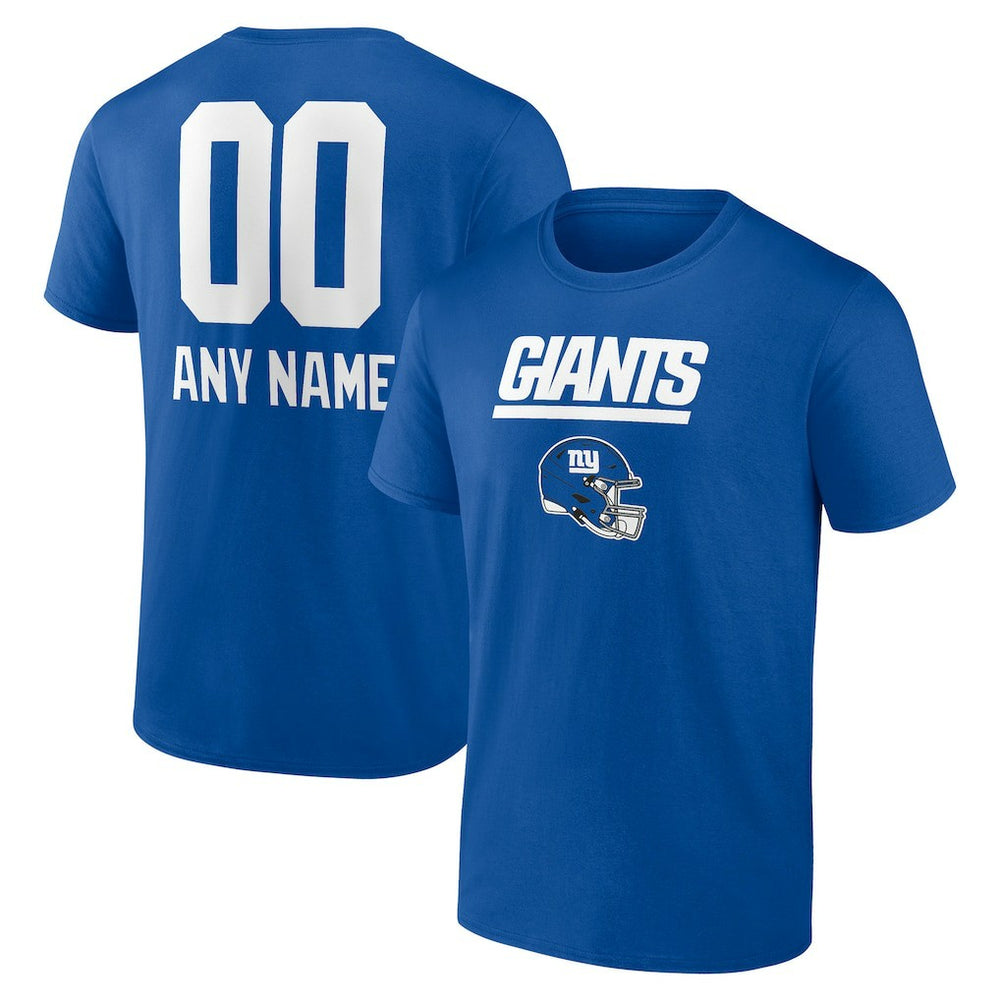 New York Giants Personalized Name & Number Team Wordmark T-Shirt - Royal T-shirts