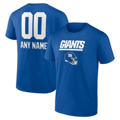 New York Giants Personalized Name & Number Team Wordmark T-Shirt - Royal T-shirts