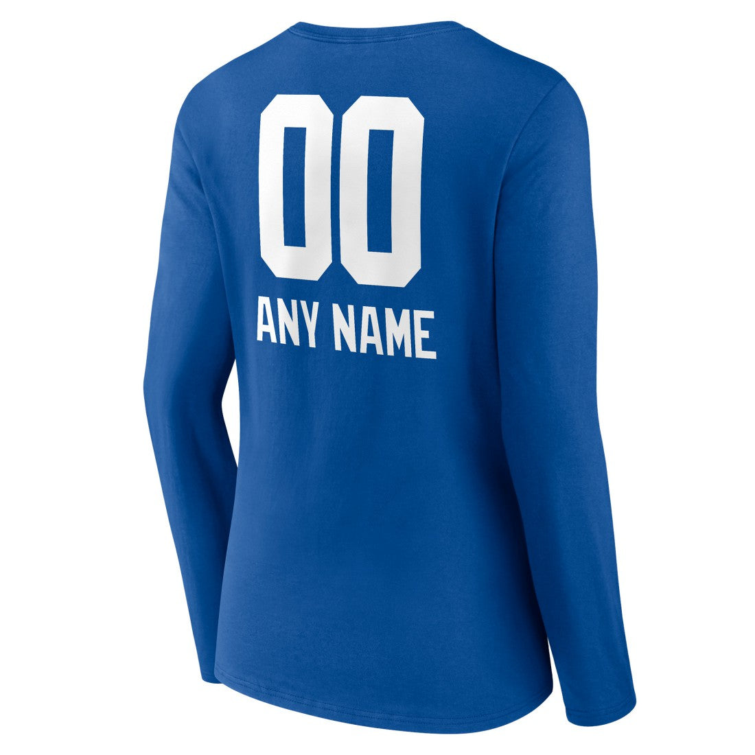 New York Giants Women's Personalized Name & Number Team Wordmark Long Sleeve V-Neck T-Shirt - Royal T-shirts