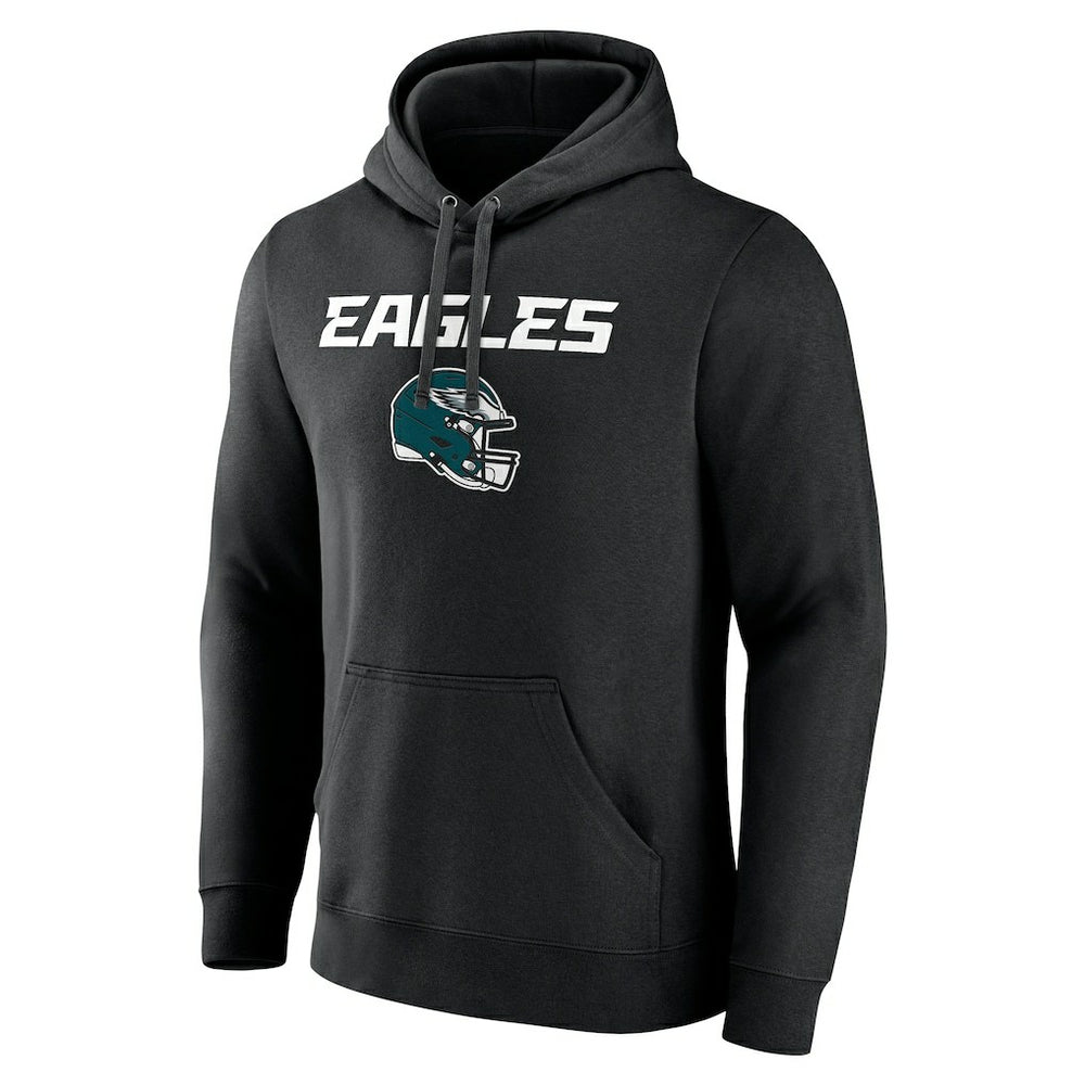 Philadelphia Eagles Personalized Name & Number Team Wordmark Pullover Hoodie - Black Hoodies