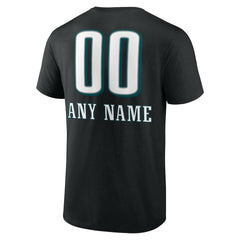 Philadelphia Eagles Personalized Name & Number Team Wordmark T-Shirt - Black T-shirts