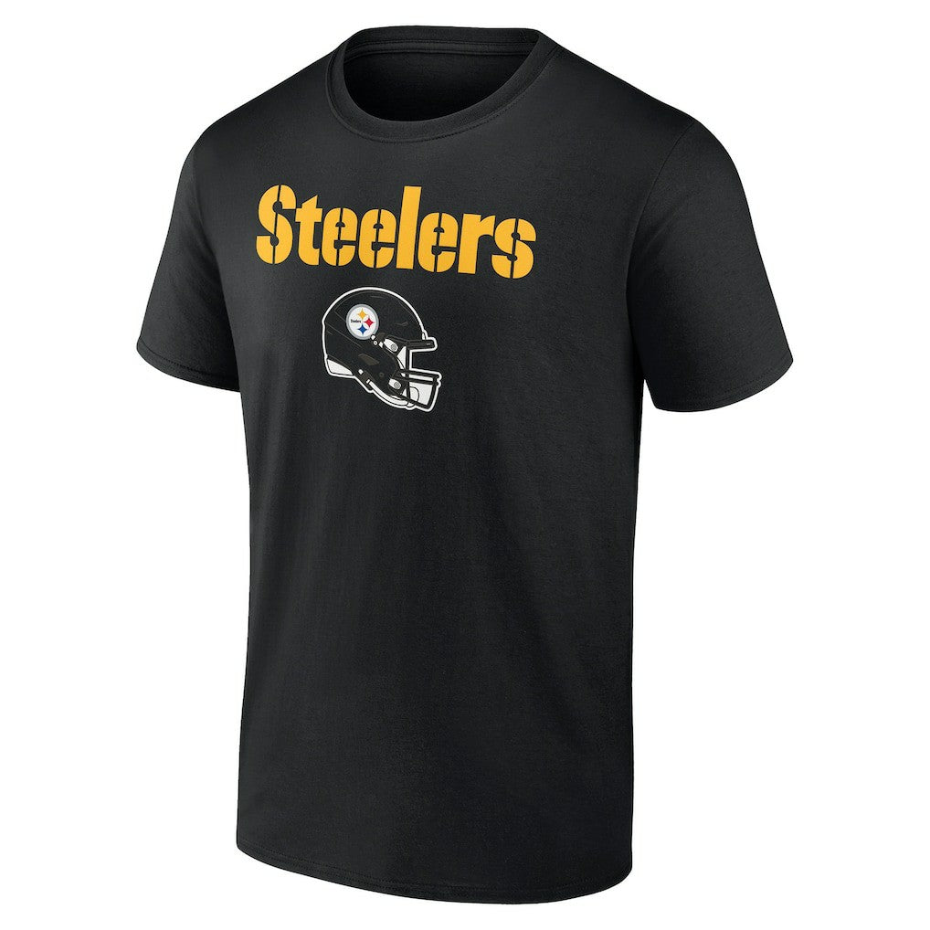 Pittsburgh Steelers Personalized Name & Number Team Wordmark T-Shirt - Black T-shirts