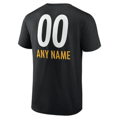 Pittsburgh Steelers Personalized Name & Number Team Wordmark T-Shirt - Black T-shirts