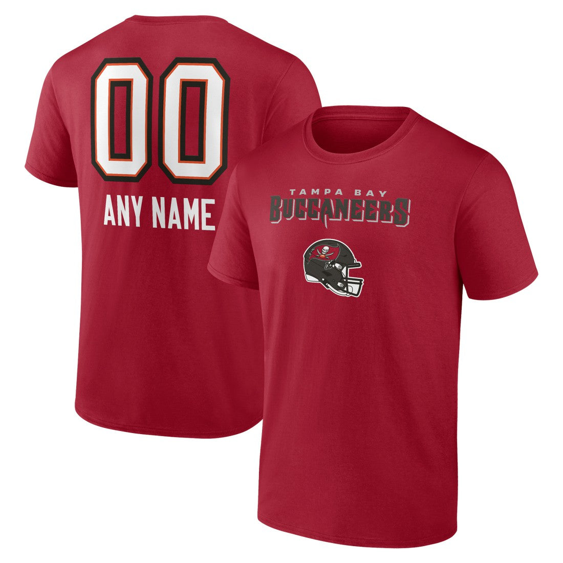 Tampa Bay Buccaneers Personalized Name & Number Team Wordmark T-Shirt - Red T-shirts