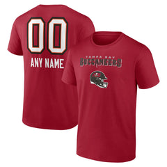 Tampa Bay Buccaneers Personalized Name & Number Team Wordmark T-Shirt - Red T-shirts