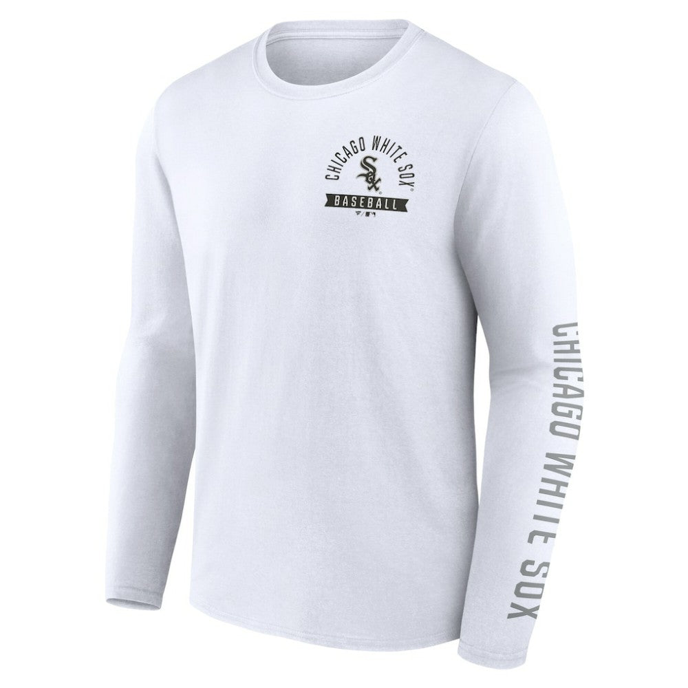 Chicago White Sox Fanatics Press Box Long Sleeve T-Shirt - White T-shirts
