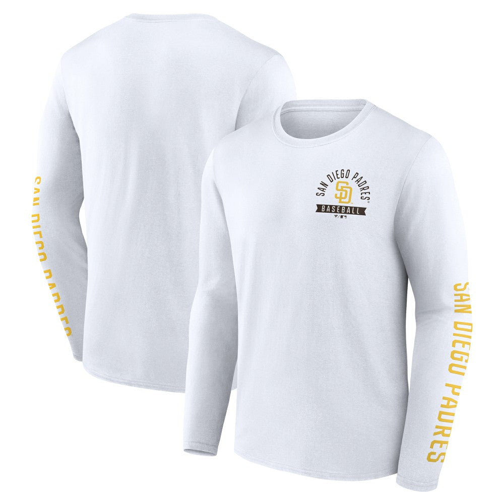 San Diego Padres Fanatics Press Box Long Sleeve T-Shirt - White T-shirts