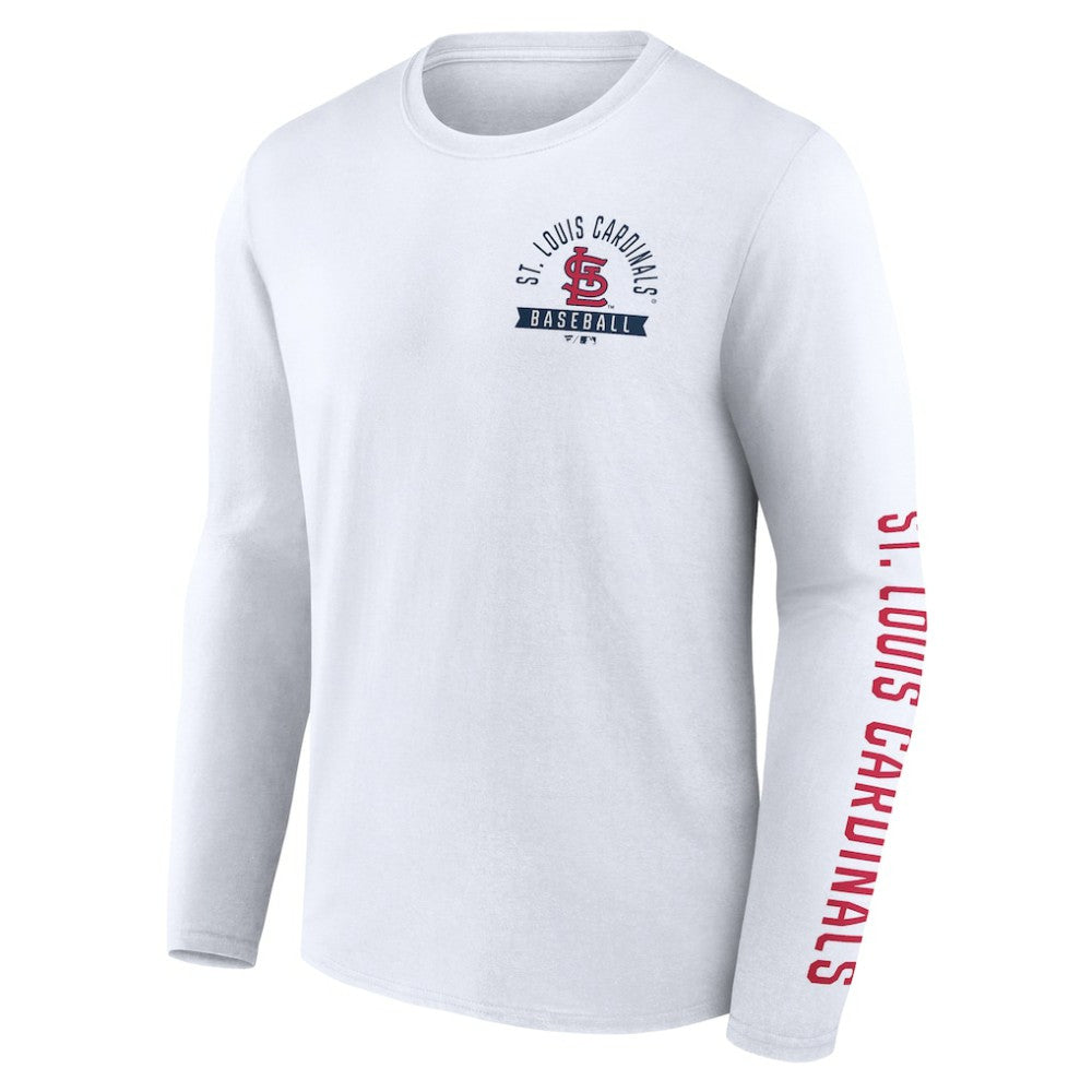 St. Louis Cardinals Fanatics Press Box Long Sleeve T-Shirt - White T-shirts