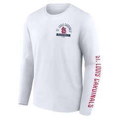 St. Louis Cardinals Fanatics Press Box Long Sleeve T-Shirt - White T-shirts