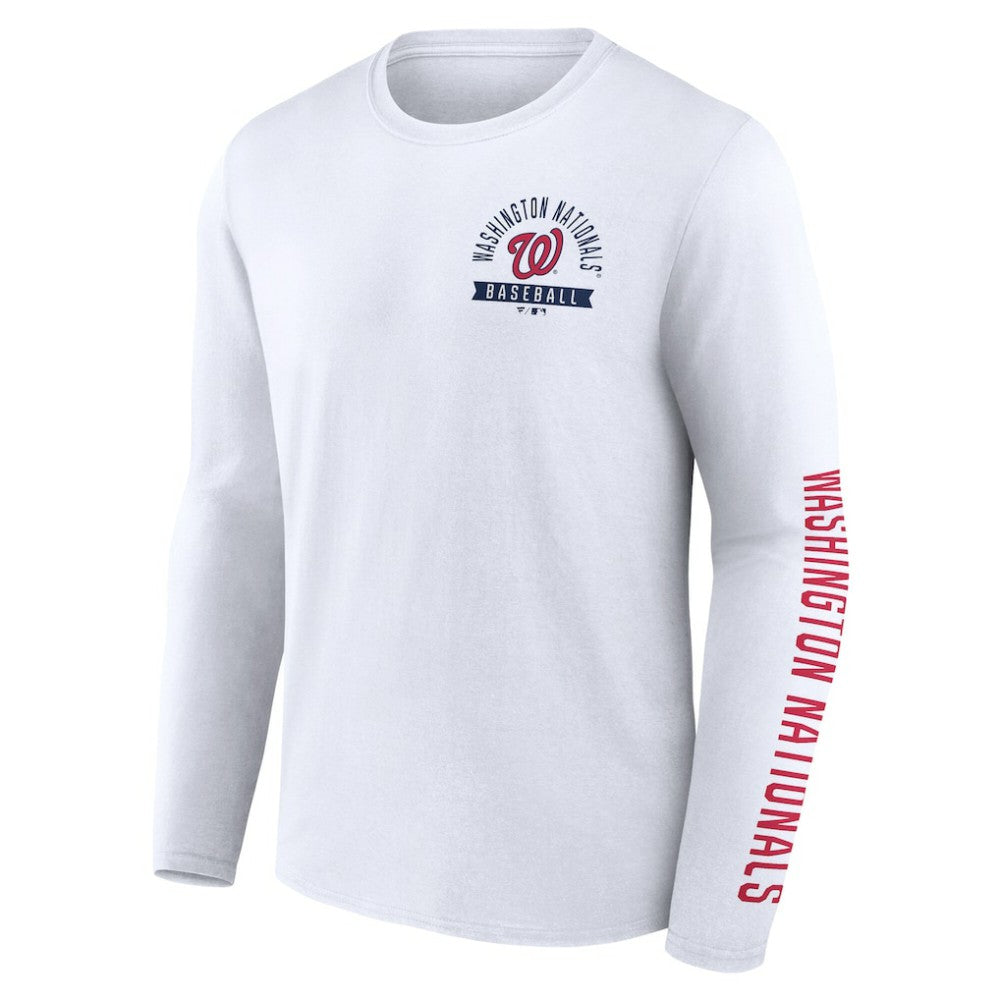 Washington Nationals Fanatics Press Box Long Sleeve T-Shirt - White T-shirts