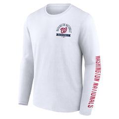Washington Nationals Fanatics Press Box Long Sleeve T-Shirt - White T-shirts