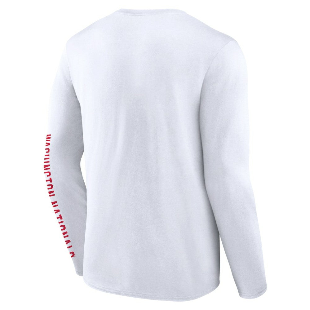 Washington Nationals Fanatics Press Box Long Sleeve T-Shirt - White T-shirts