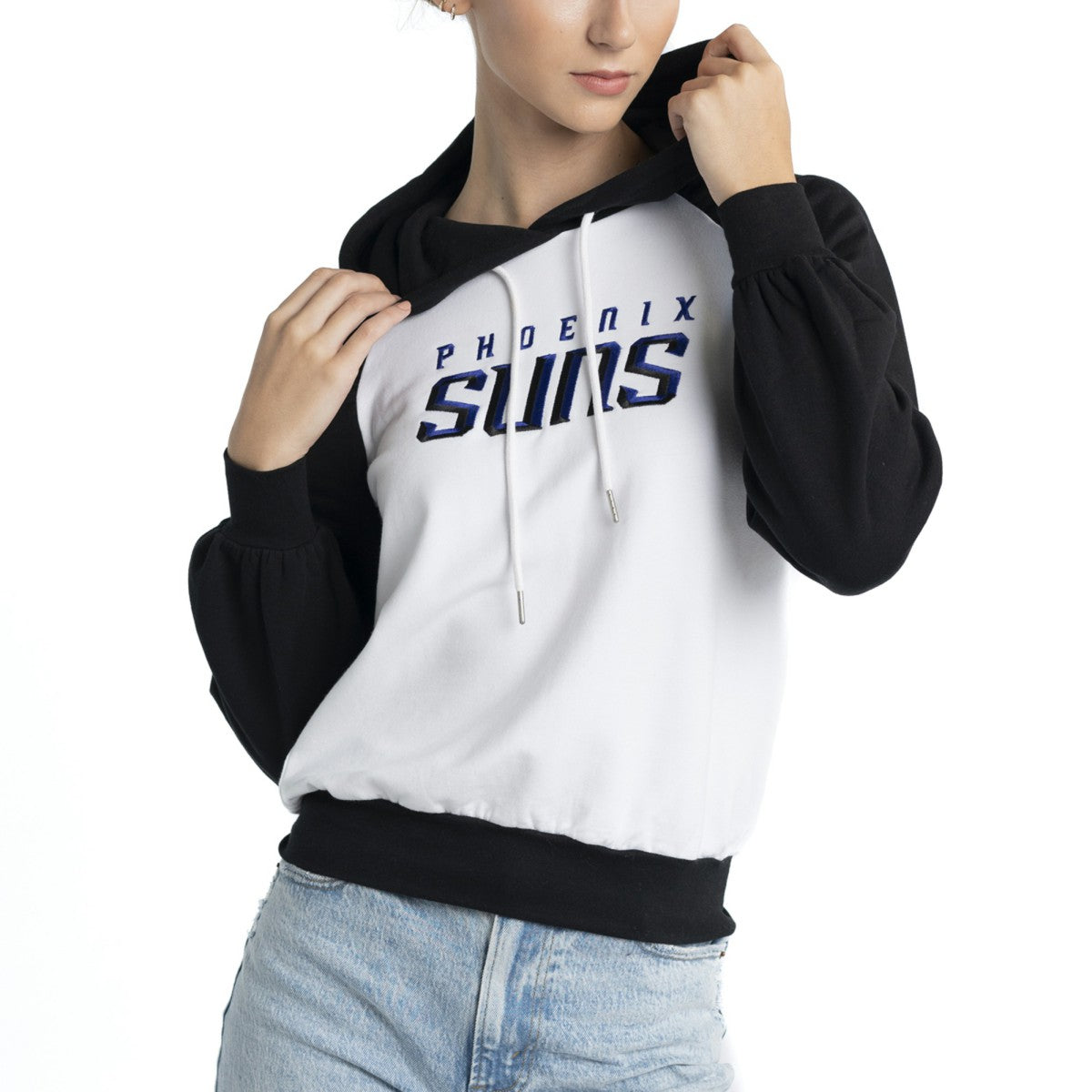 Phoenix Suns Lusso Women's Marlowe Tri-Blend Raglan Pullover Hoodie White