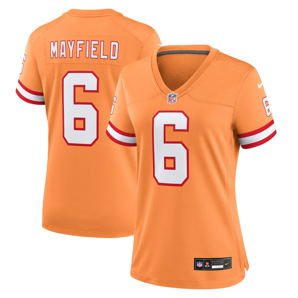 Baker Mayfield Tampa Bay Buccaneers Women's Throwback Game Jersey - Orange Jerseys