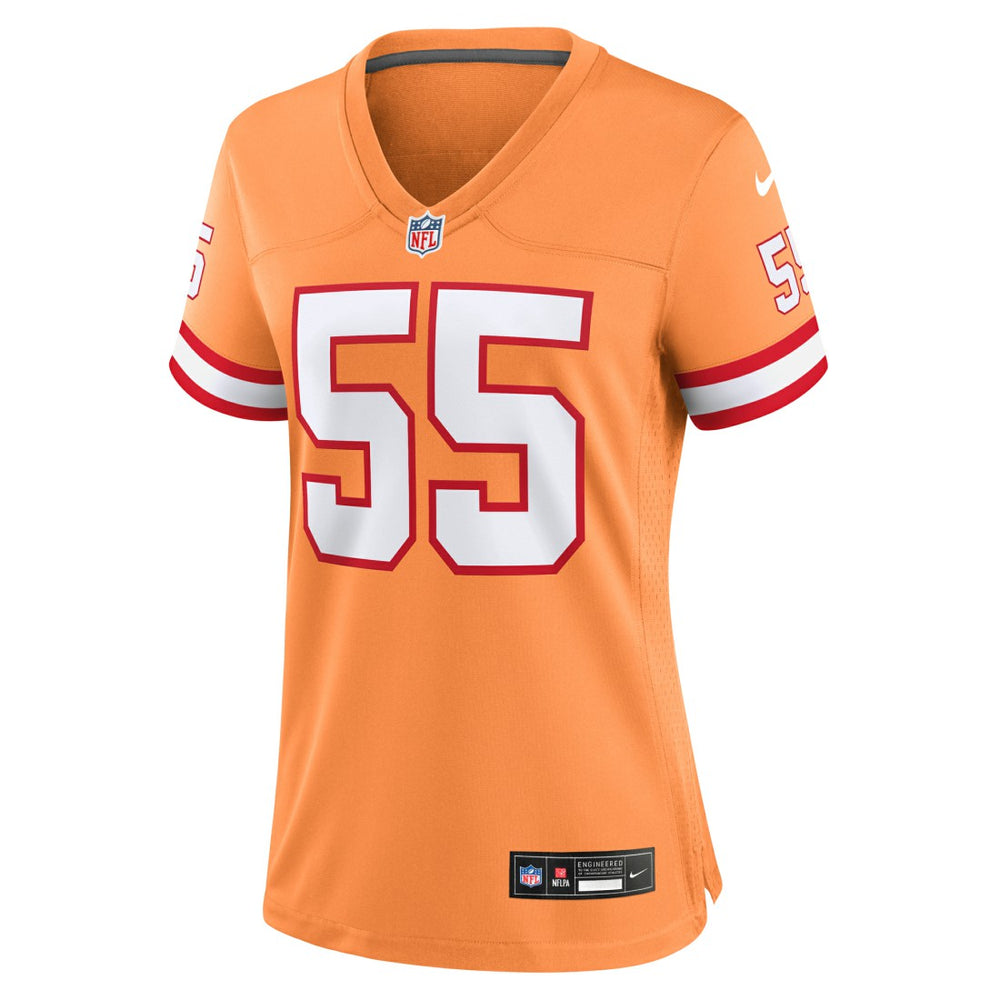 Derrick Brooks Tampa Bay Buccaneers Women's Throwback Game Jersey - Orange Jerseys