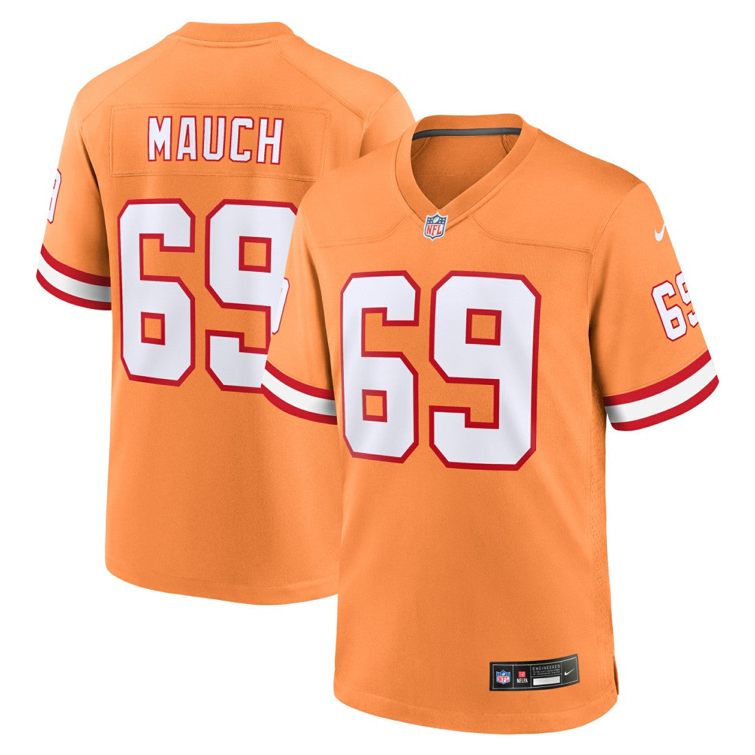 Cody Mauch Tampa Bay Buccaneers Alternate Game Jersey - Orange Jerseys