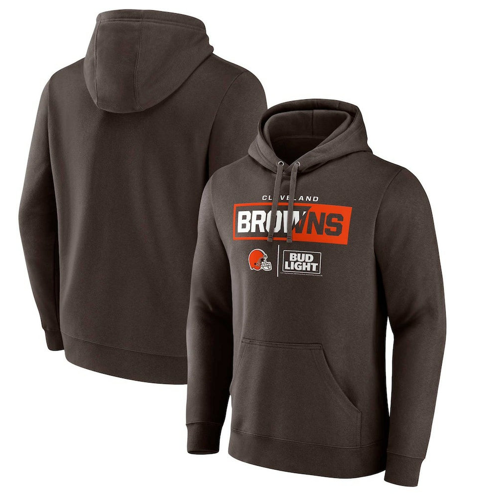 Cleveland Browns NFL x Bud Light Pullover Hoodie - Brown Hoodies