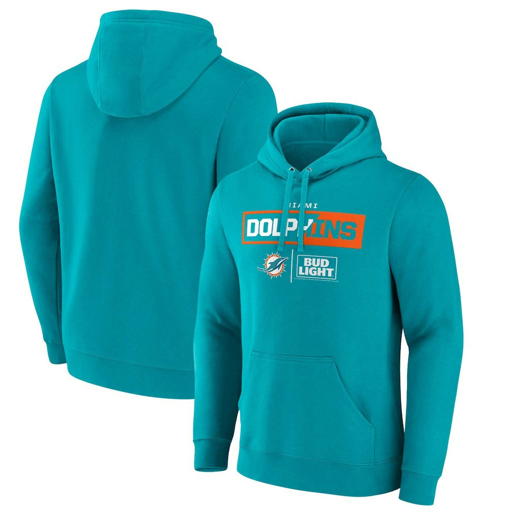 Miami Dolphins NFL x Bud Light Pullover Hoodie - Aqua Hoodies