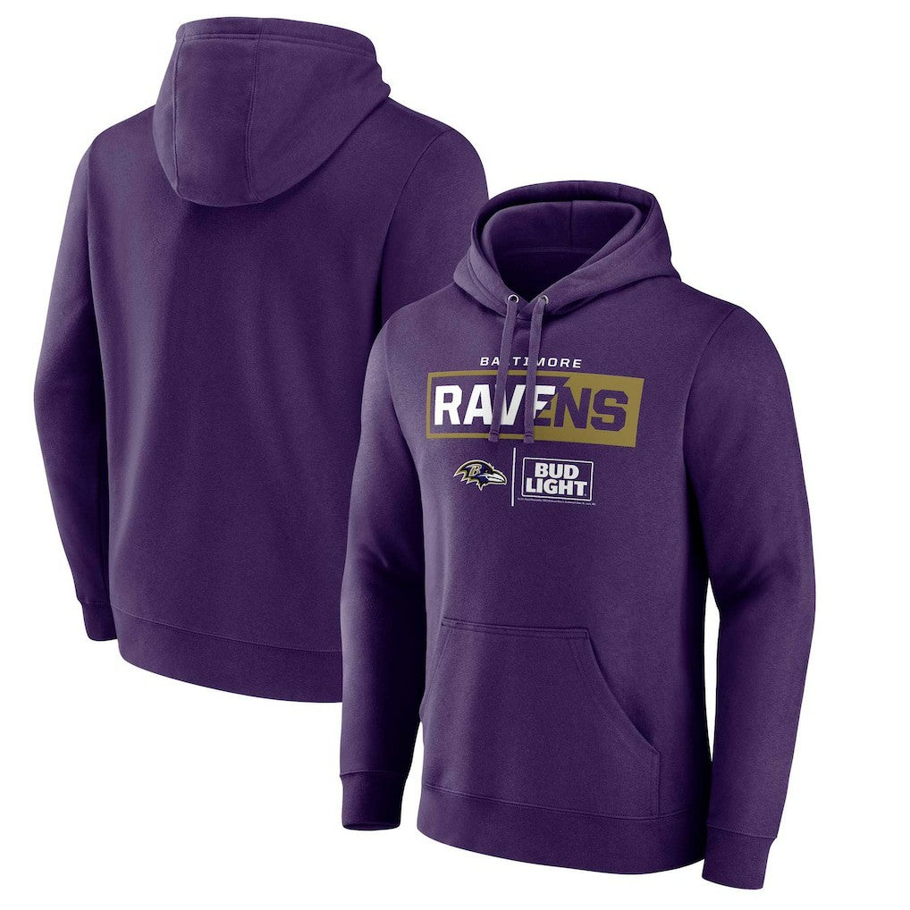 Baltimore Ravens NFL x Bud Light Pullover Hoodie - Purple Hoodies