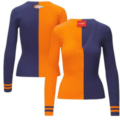 Denver Broncos STAUD Women's Cargo Sweater - Orange/Navy