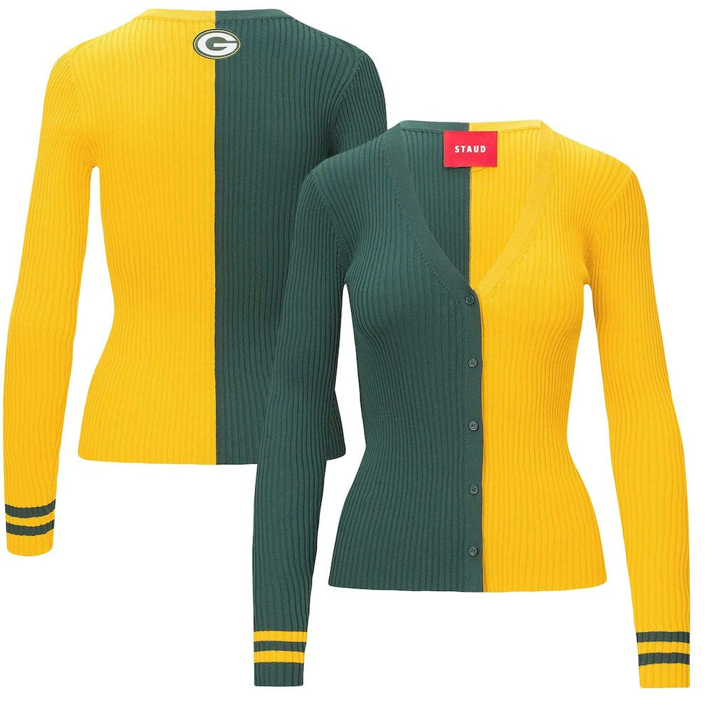 Green Bay Packers STAUD Women's Cargo Sweater - Green/Gold