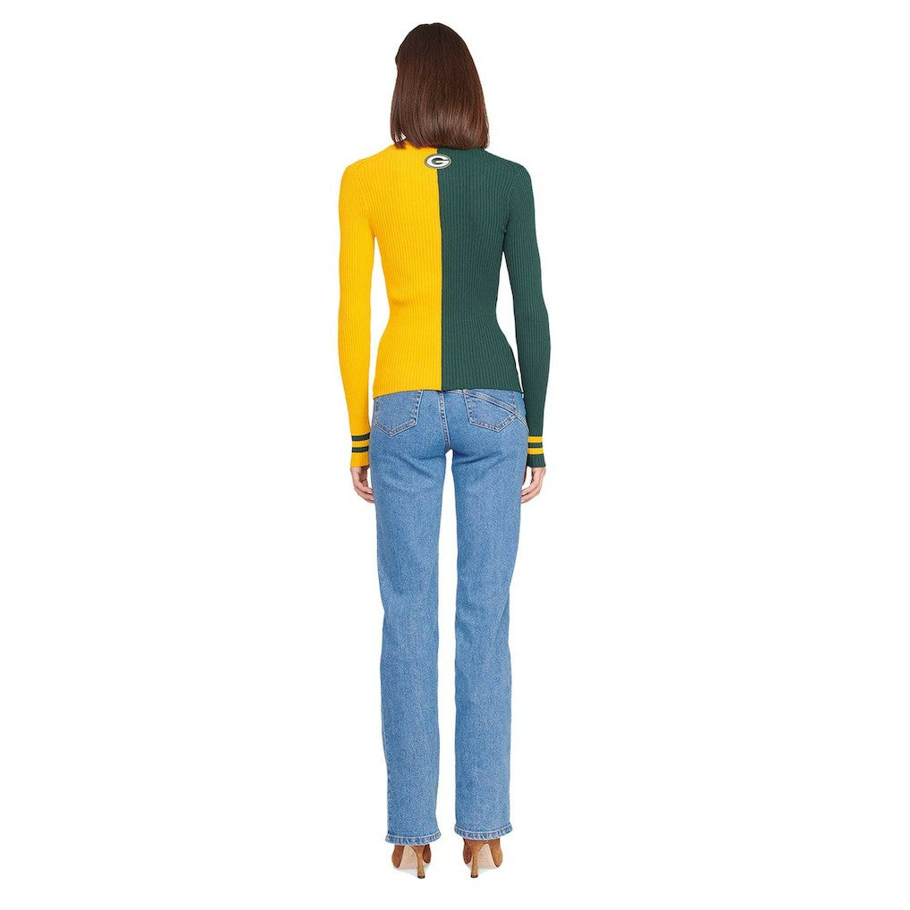 Green Bay Packers STAUD Women's Cargo Sweater - Green/Gold