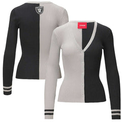 Las Vegas Raiders STAUD Women's Cargo Sweater - Silver/Black