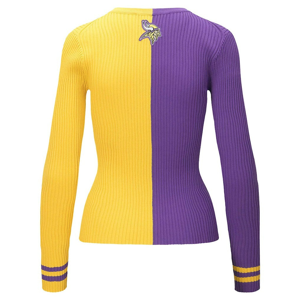Minnesota Vikings STAUD Women's Cargo Sweater - Purple/Gold