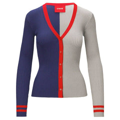 New England Patriots STAUD Women's Cargo Sweater - Navy/Gray
