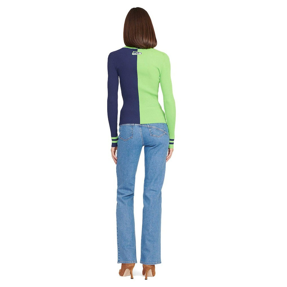 Seattle Seahawks STAUD Women's Cargo Sweater - Neon Green/Navy