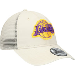 Los Angeles Lakers Rough Edge Logo Trucker 9TWENTY Adjustable Hat Cream - New Era