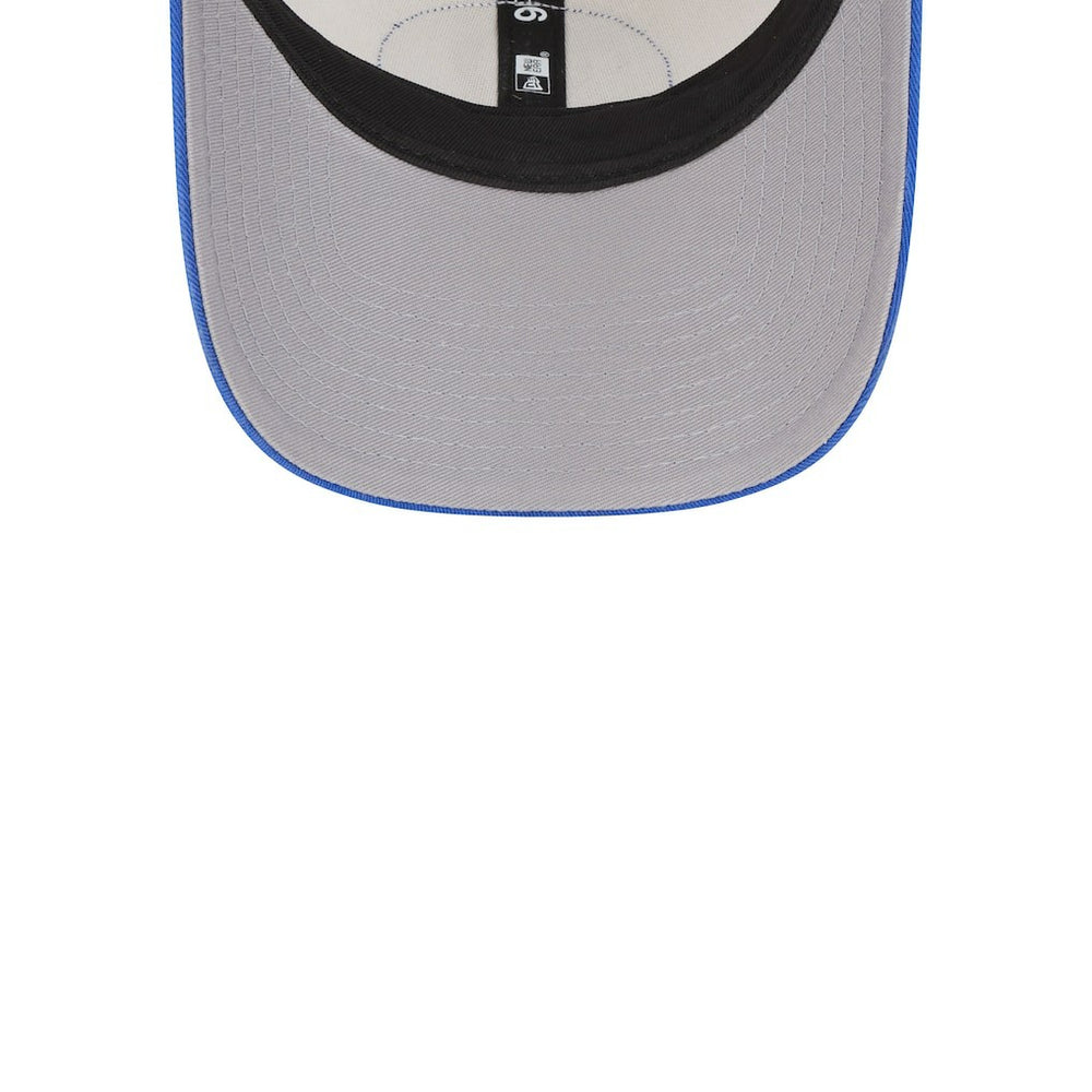 Dallas Mavericks Throwback Patch Trucker 9FORTY Adjustable Hat Khaki/Blue - New Era