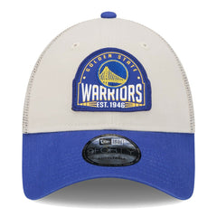 Golden State Warriors Throwback Patch Trucker 9FORTY Adjustable Hat Khaki/Royal - New Era outlet