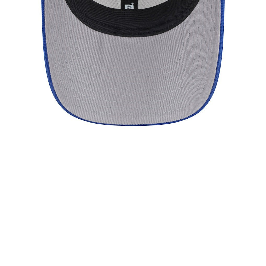 Philadelphia 76ers Throwback Patch Trucker 9FORTY Adjustable Hat Khaki/Royal - New Era