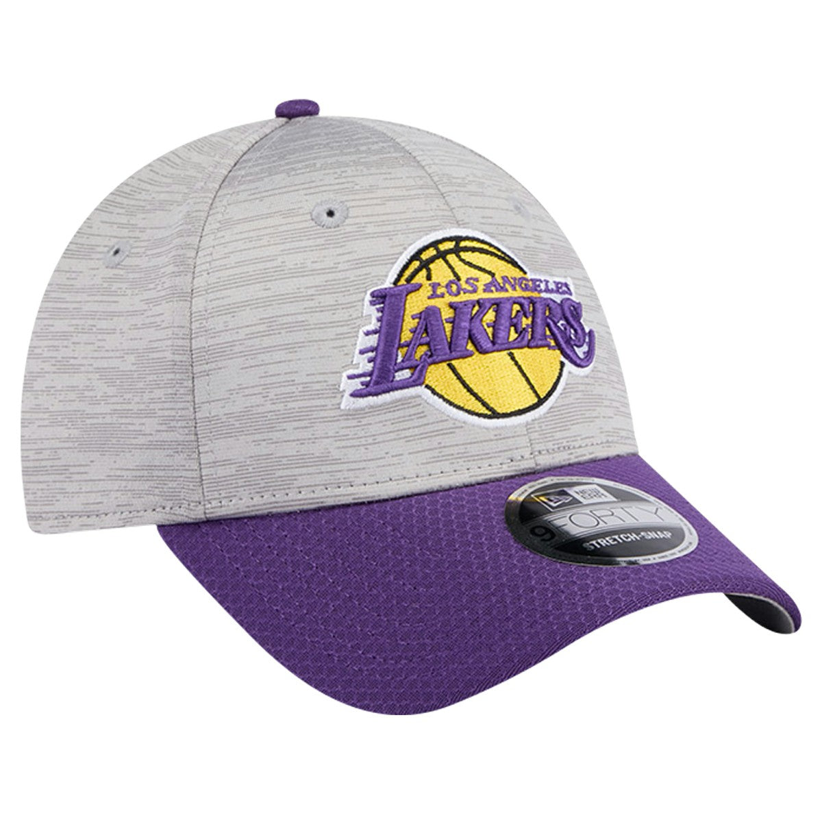 Los Angeles Lakers Active Digi-Tech Two-Tone 9FORTY Adjustable Hat Heather Gray/Purple - New Era