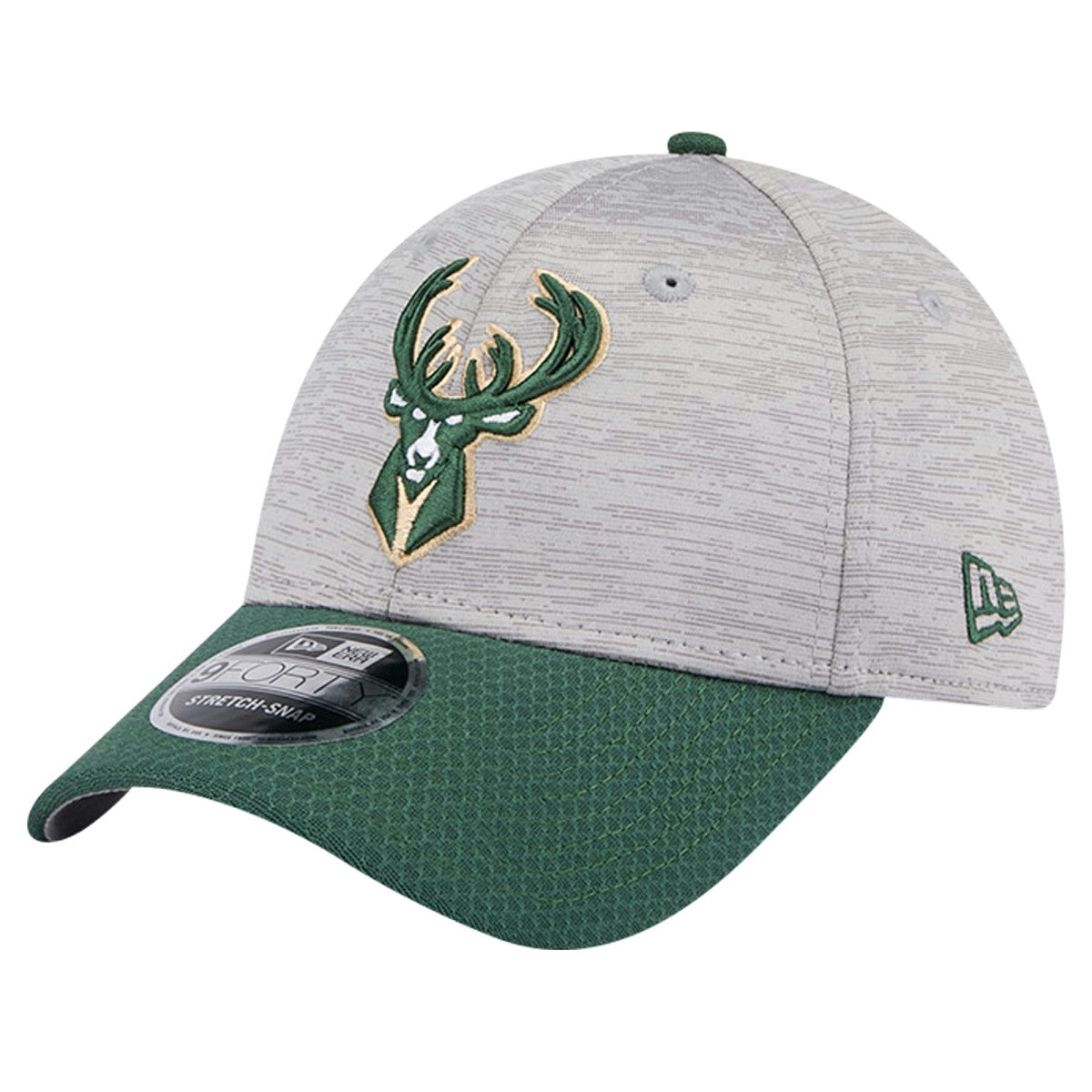 Milwaukee Bucks Active Digi-Tech Two-Tone 9FORTY Adjustable Hat Heather Gray/Hunter Green - New Era
