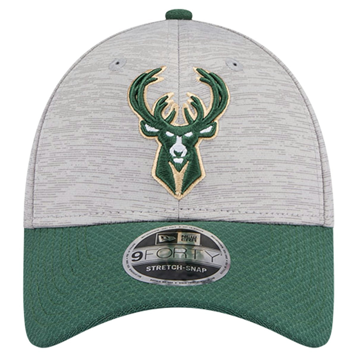 Milwaukee Bucks Active Digi-Tech Two-Tone 9FORTY Adjustable Hat Heather Gray/Hunter Green - New Era