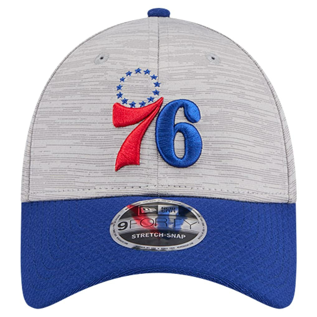 Philadelphia 76ers Active Digi-Tech Two-Tone 9FORTY Adjustable Hat Heather Gray/Royal - New Era