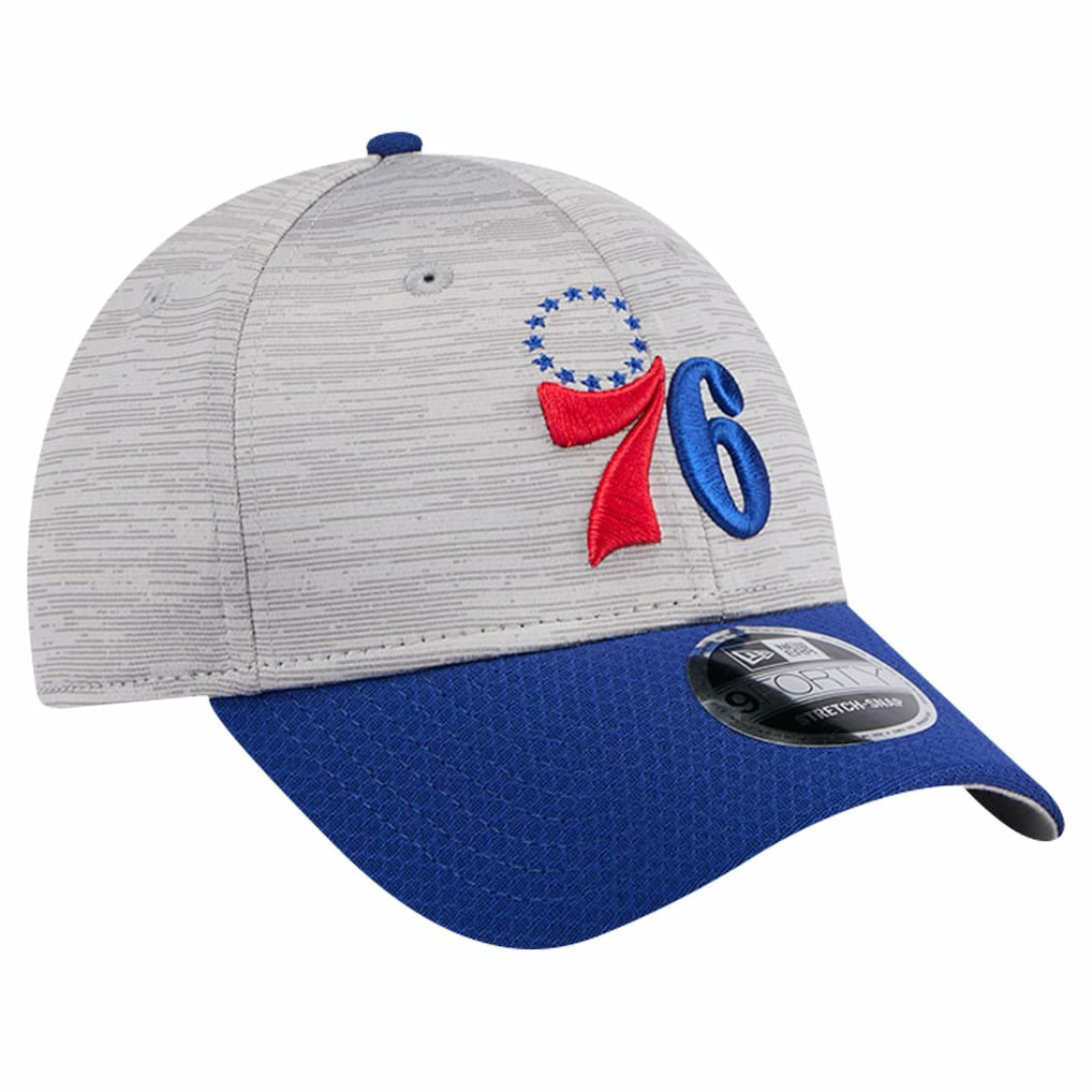 Philadelphia 76ers Active Digi-Tech Two-Tone 9FORTY Adjustable Hat Heather Gray/Royal - New Era
