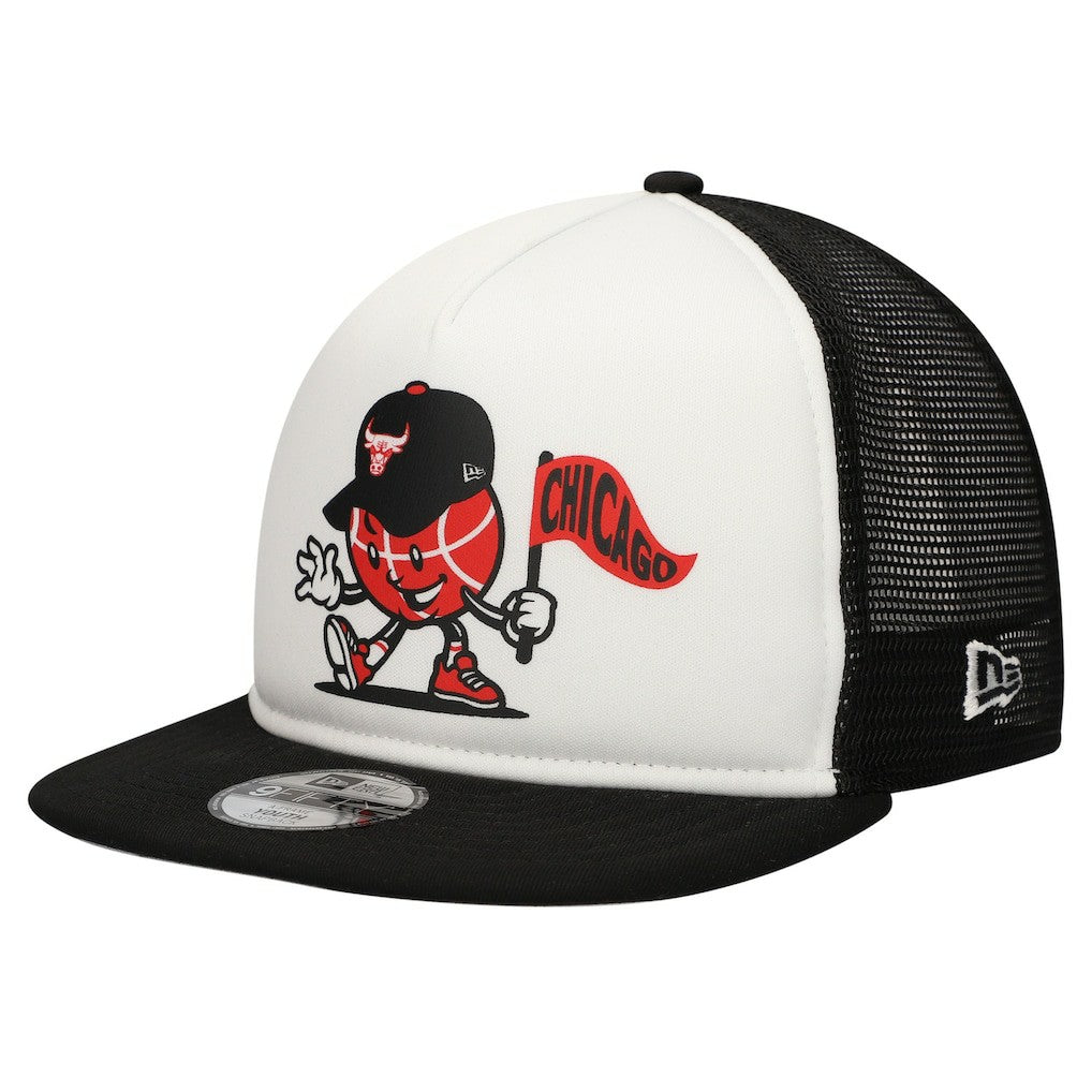 Chicago Bulls Youth Court Sport Mascot 9FIFTY Snapback Hat White/Black - New Era outlet