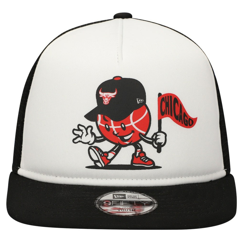 Chicago Bulls Youth Court Sport Mascot 9FIFTY Snapback Hat White/Black - New Era outlet