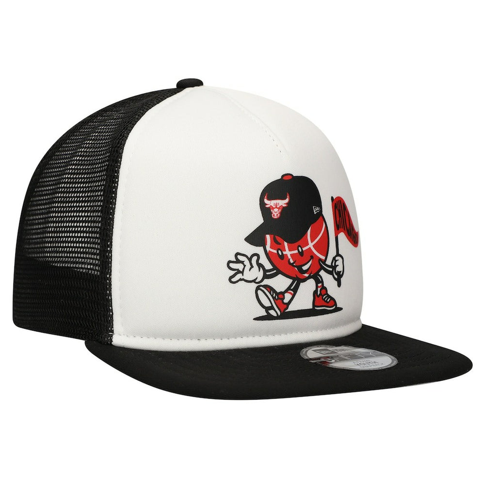 Chicago Bulls Youth Court Sport Mascot 9FIFTY Snapback Hat White/Black - New Era outlet