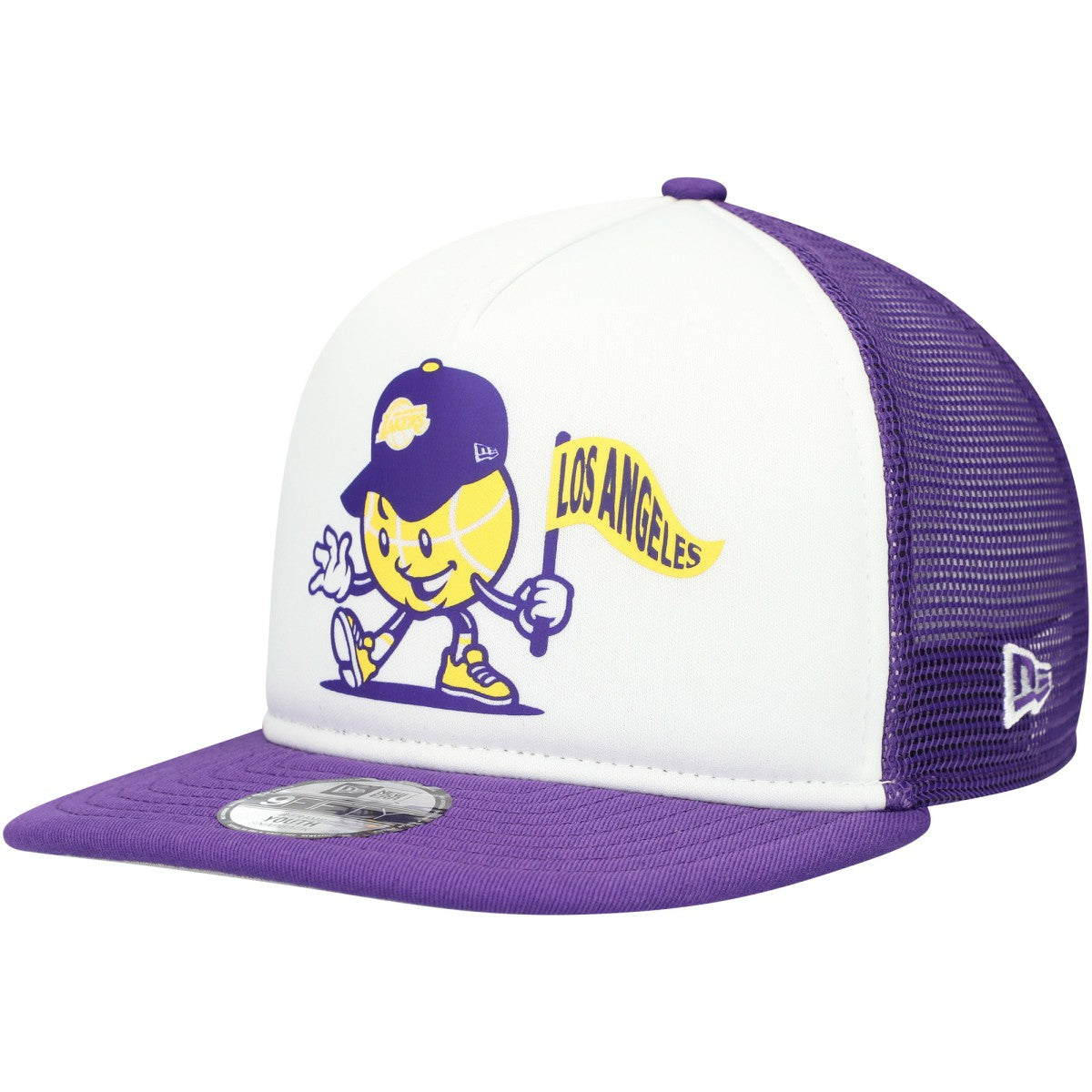 Los Angeles Lakers Youth Court Sport Mascot 9FIFTY Snapback Hat White/Purple - New Era