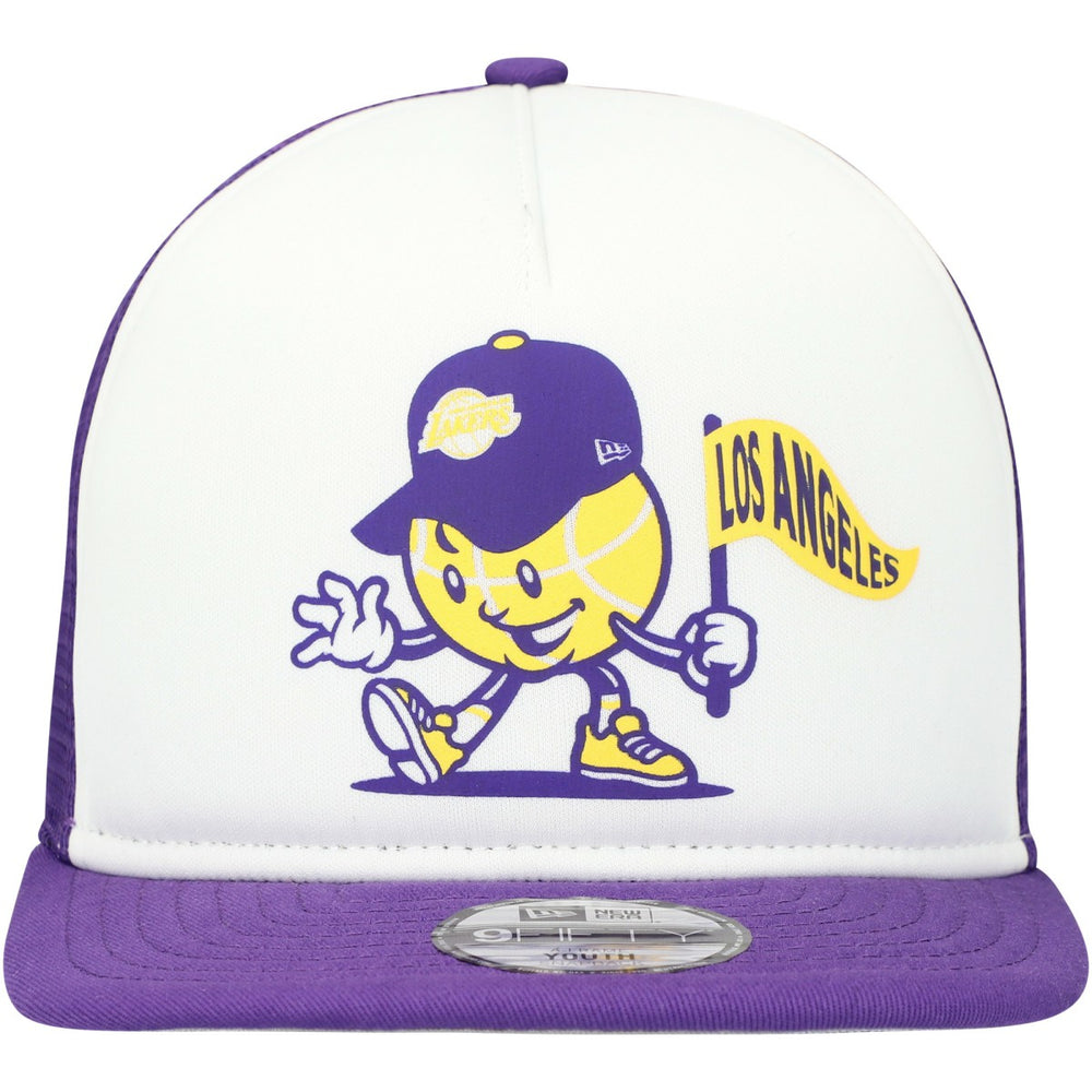 Los Angeles Lakers Youth Court Sport Mascot 9FIFTY Snapback Hat White/Purple - New Era
