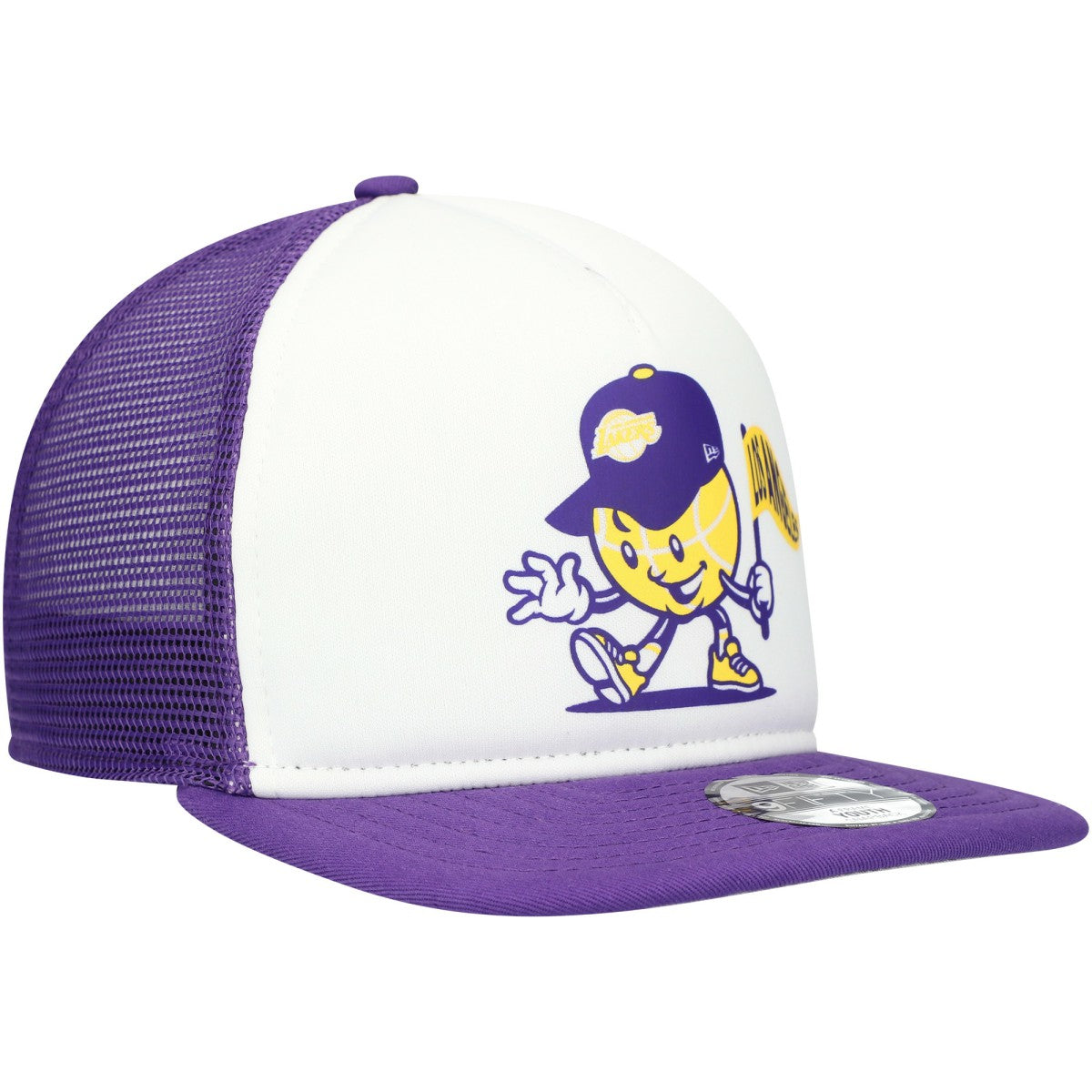 Los Angeles Lakers Youth Court Sport Mascot 9FIFTY Snapback Hat White/Purple - New Era