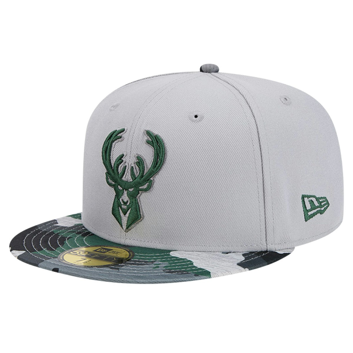 Milwaukee Bucks Active Color Camo Visor 59FIFTY Fitted Hat Gray - New Era outlet