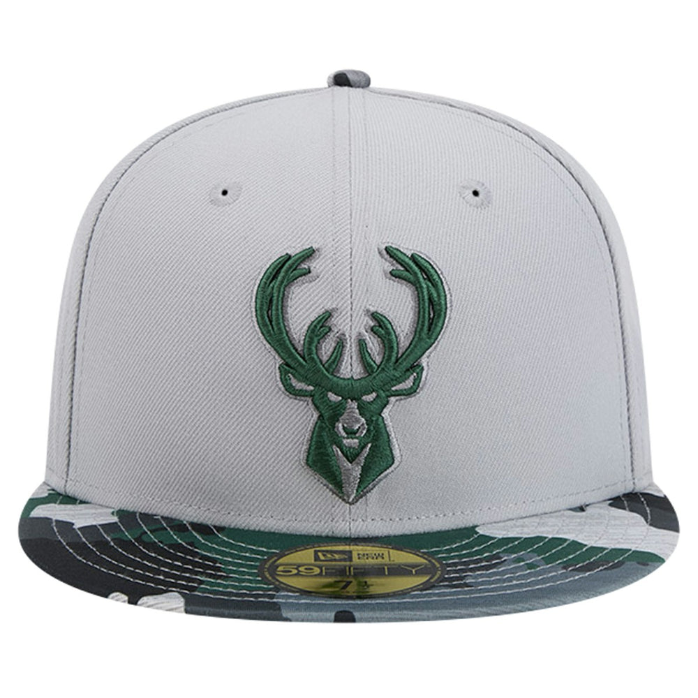 Milwaukee Bucks Active Color Camo Visor 59FIFTY Fitted Hat Gray - New Era outlet